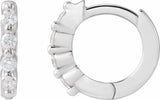 Sterling Silver 1/10 CTW Natural Diamond 10.74 mm Hinged Hoop Earrings