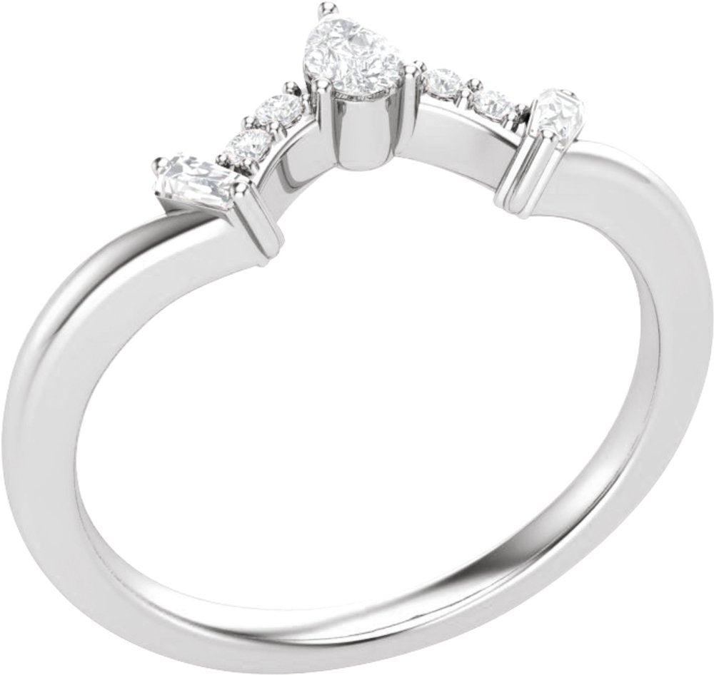 14K White Gold 1/5 CTW Natural Diamond Contour Band