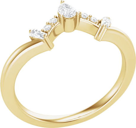 14K Yellow Gold 1/5 CTW Natural Diamond Contour Band