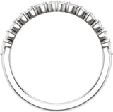 14K White Gold 3/8 CTW Natural Diamond Contour Band