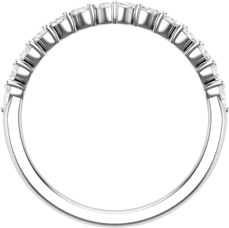 14K White Gold 3/8 CTW Natural Diamond Contour Band