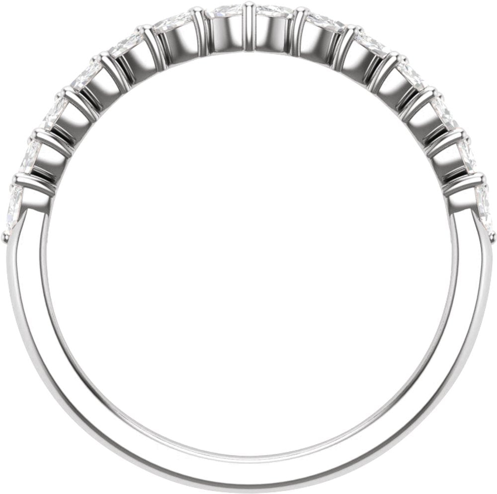 14K White Gold 3/8 CTW Natural Diamond Contour Band