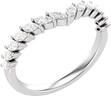 14K White Gold 3/8 CTW Natural Diamond Contour Band