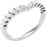 14K White 3/8 CTW Natural Diamond Contour Band