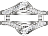 14K White Gold 5/8 CTW Natural Diamond Ring Guard