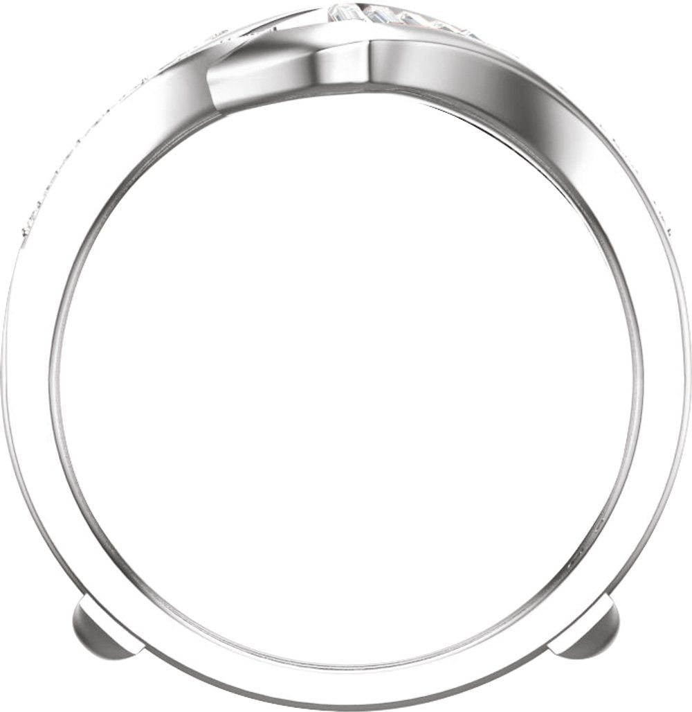 14K White Gold 5/8 CTW Natural Diamond Ring Guard