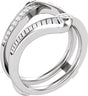 14K White Gold 5/8 CTW Natural Diamond Ring Guard