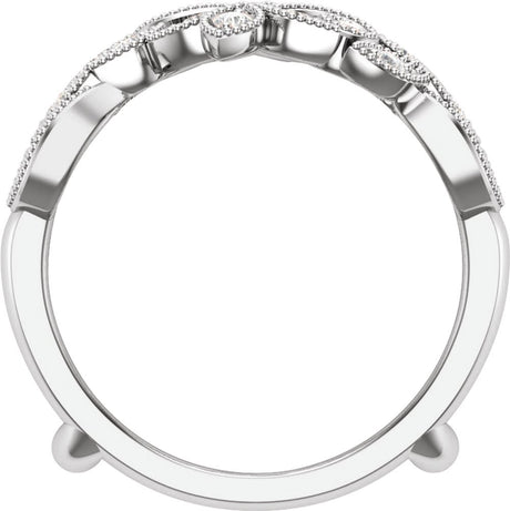 14K White Gold 1/3 CTW Natural Diamond Ring Guard