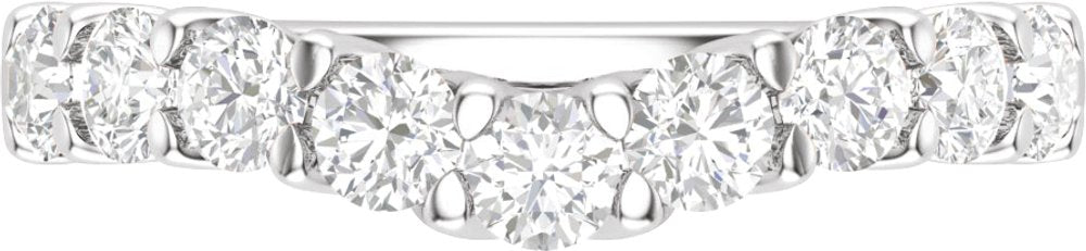 14K White 1 CTW Lab-Grown Diamond Contour Band