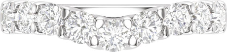 14K White 1 CTW Lab-Grown Diamond Contour Band