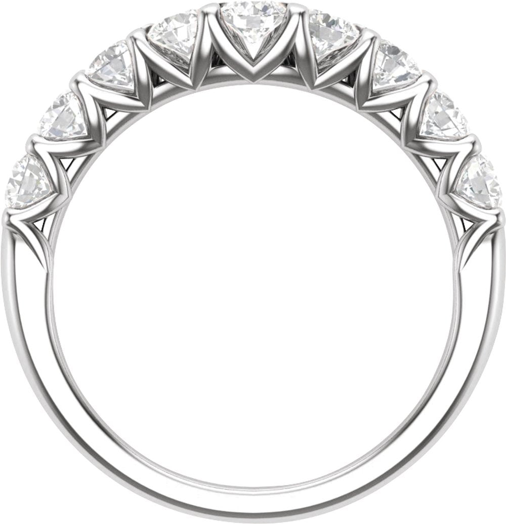 14K White Gold 1 CTW Lab-Grown Diamond Contour Band 