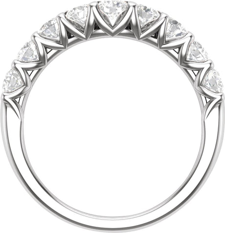 14K White Gold 1 CTW Lab-Grown Diamond Contour Band 
