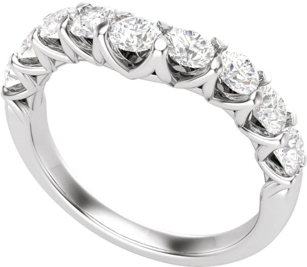 14K White Gold 1 CTW Lab-Grown Diamond Contour Band 