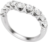 14K White Gold 1 CTW Lab-Grown Diamond Contour Band 