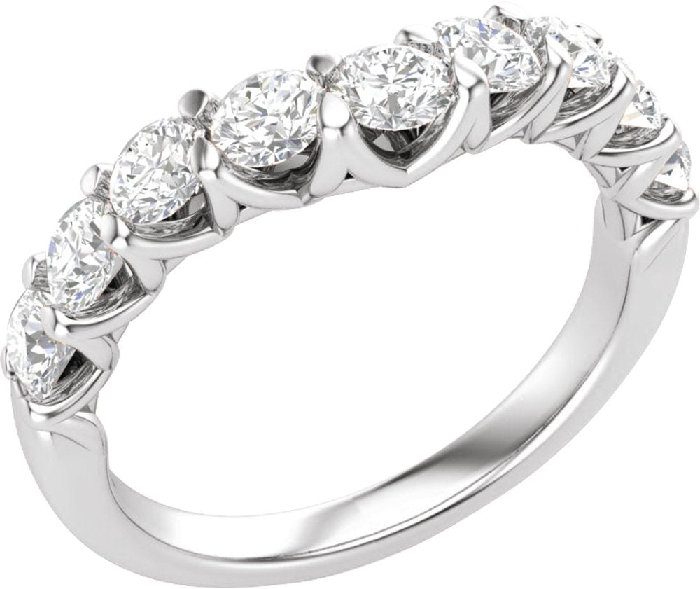 14K White Gold 1 CTW Lab-Grown Diamond Contour Band 