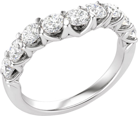 14K White Gold 1 CTW Lab-Grown Diamond Contour Band 