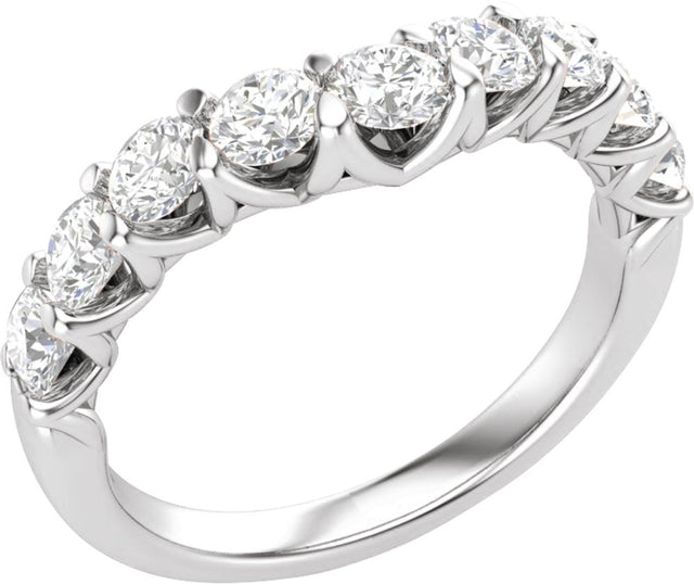 14K White Gold 1 CTW Lab-Grown Diamond Contour Band 