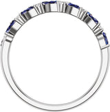 14K White Gold 1/5 CTW Natural Diamond and Natural Blue Sapphire Anniversary Band