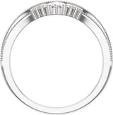 14K White Gold 1/6 CTW Natural Diamond Contour Band