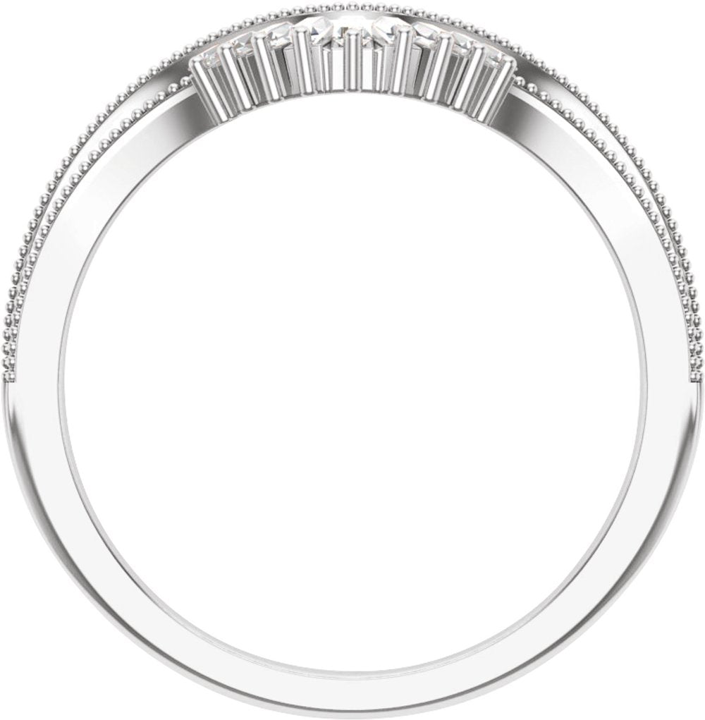 14K White Gold 1/6 CTW Natural Diamond Contour Band