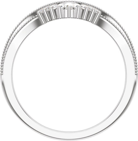 14K White Gold 1/6 CTW Natural Diamond Contour Band