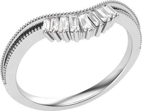 14K White Gold 1/6 CTW Natural Diamond Contour Band