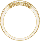 14K Yellow Gold 1/6 CTW Natural Diamond Contour Band