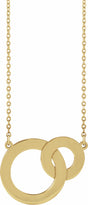 14K Yellow Gold Engravable Interlocking Circles 18" Necklace