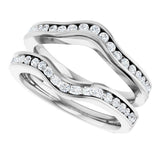 14K White Gold 1/2 CTW Natural Diamond Ring Guard