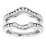 14K White Gold 1/2 CTW Natural Diamond Ring Guard