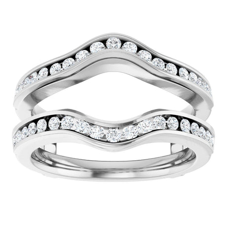 14K White Gold 1/2 CTW Natural Diamond Ring Guard