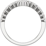 14K White Gold 1 CTW Lab-Grown Diamond Contour Band