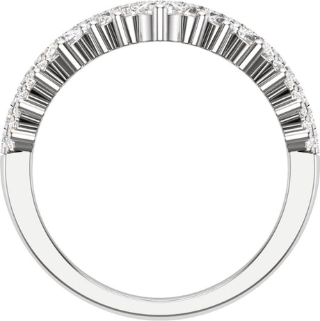14K White Gold 1 CTW Lab-Grown Diamond Contour Band