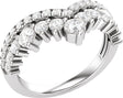 14K White Gold 1 CTW Lab-Grown Diamond Contour Band