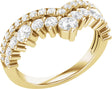 14K Yellow Gold 1 CTW Lab-Grown Diamond Contour Band