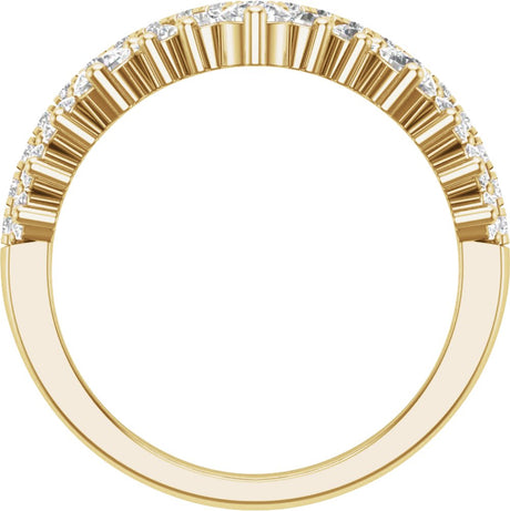 14K Yellow Gold 1 CTW Lab-Grown Diamond Contour Band