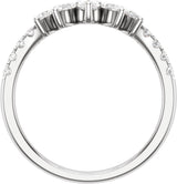 14K White 3/4 CTW Lab-Grown Diamond Contour Band