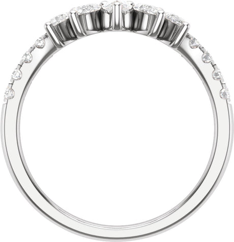 14K White 3/4 CTW Lab-Grown Diamond Contour Band