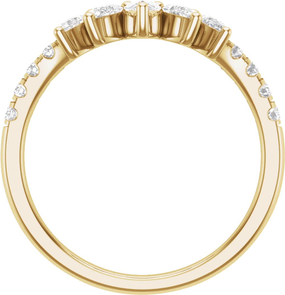 14K Yellow 3/4 CTW Lab-Grown Diamond Contour Band