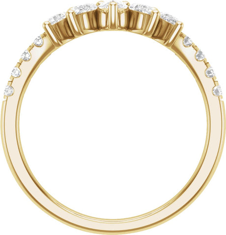 14K Yellow 3/4 CTW Lab-Grown Diamond Contour Band