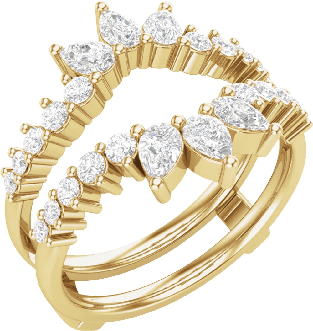 14K Yellow 1 CTW Lab-Grown Diamond Ring Guard