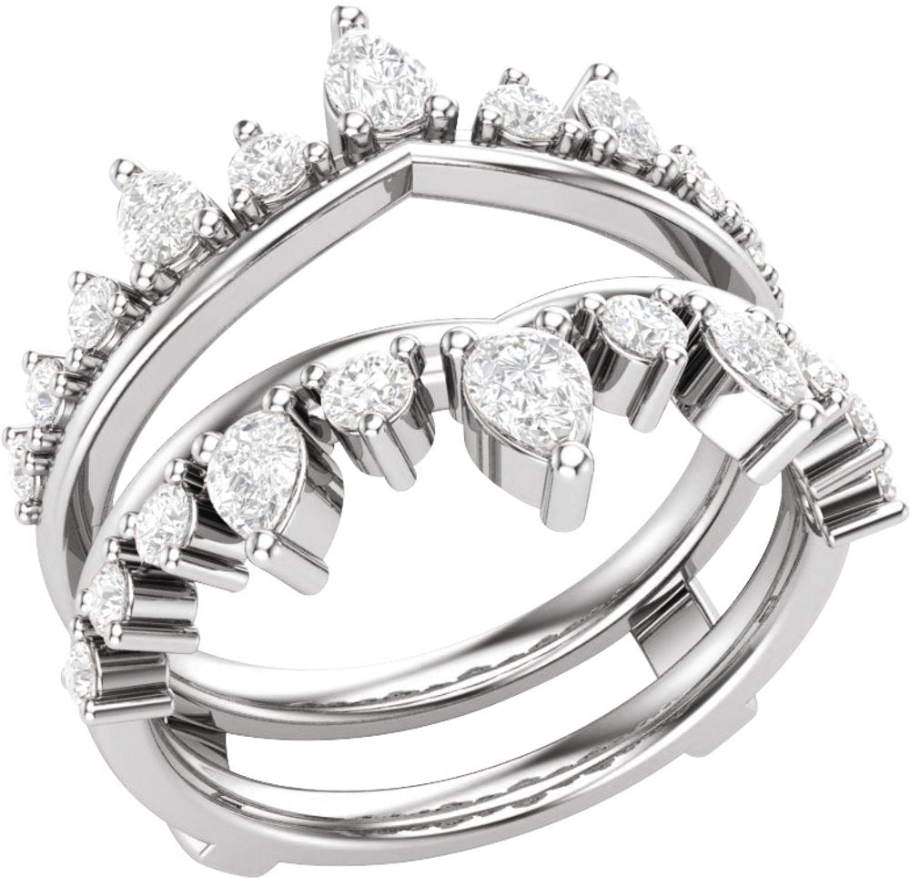 14K White 1 CTW Lab-Grown Diamond Ring Guard