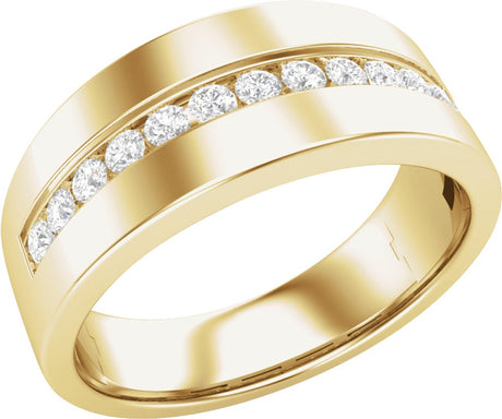 14K Yellow 1/2 CTW Lab-Grown Diamond Channel-Set Band