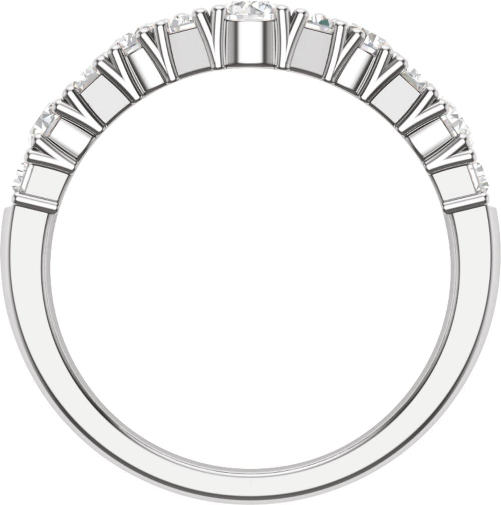 14K White Gold 1 CTW Lab-Grown Diamond Contour Band