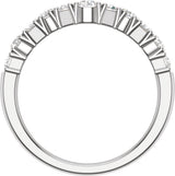 14K White Gold 1 CTW Lab-Grown Diamond Contour Band