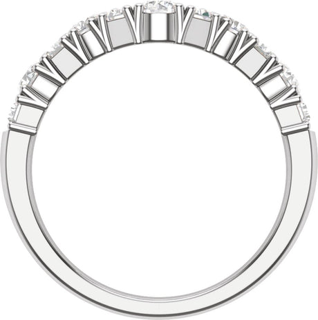 14K White Gold 1 CTW Lab-Grown Diamond Contour Band