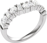 14K White Gold 1 CTW Lab-Grown Diamond Contour Band