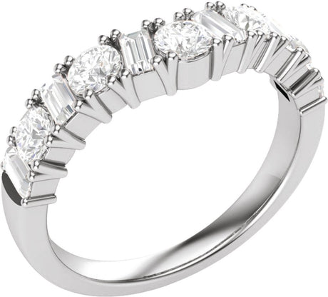 14K White Gold 1 CTW Lab-Grown Diamond Contour Band