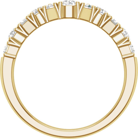 14K Yellow Gold 1 CTW Lab-Grown Diamond Contour Band