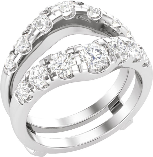 14K White 1 1/2 CTW Lab-Grown Diamond Ring Guard